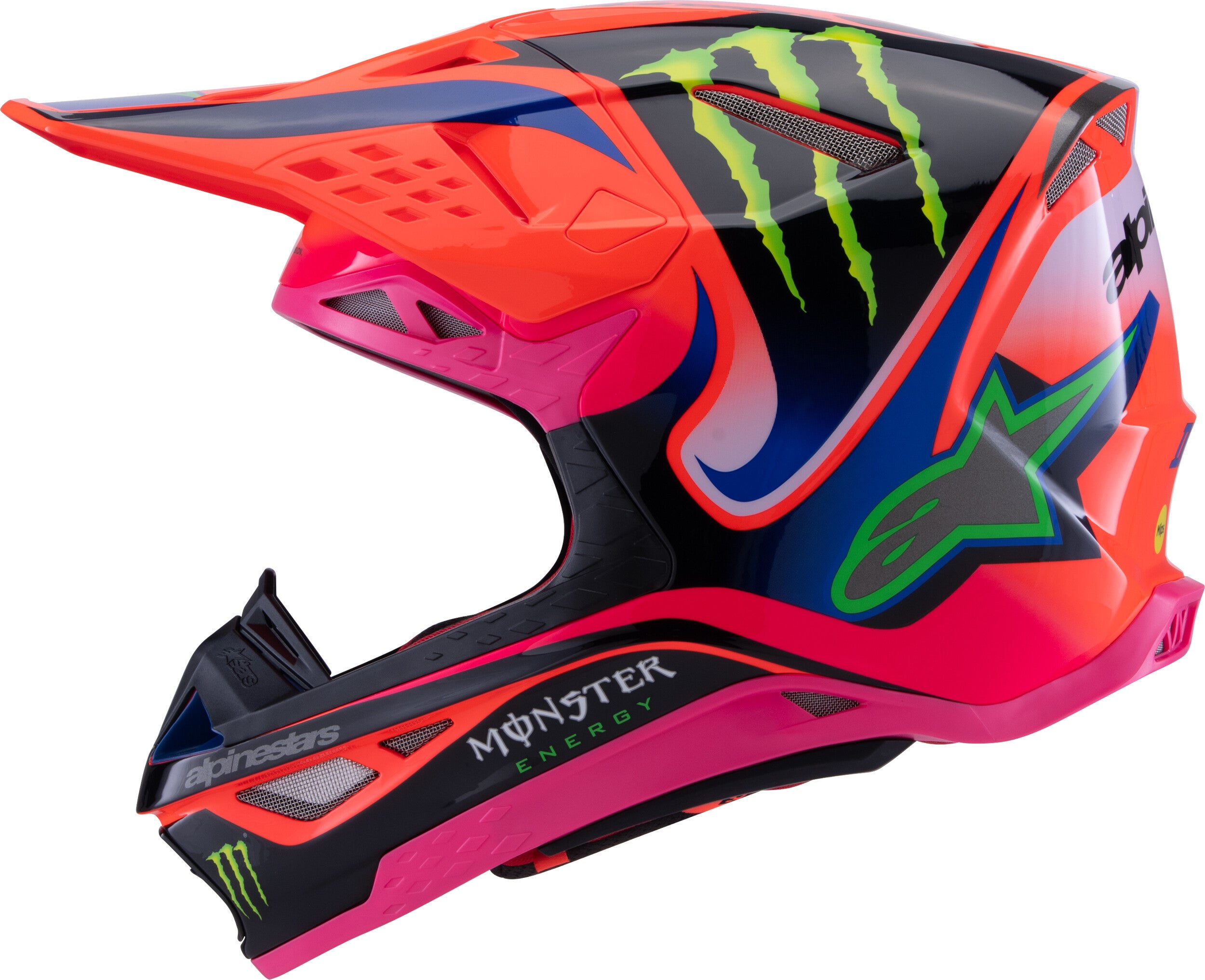 S-M10 DEEGAN HELMET ORNG FLO/PRPL/PNK FLUO 2X