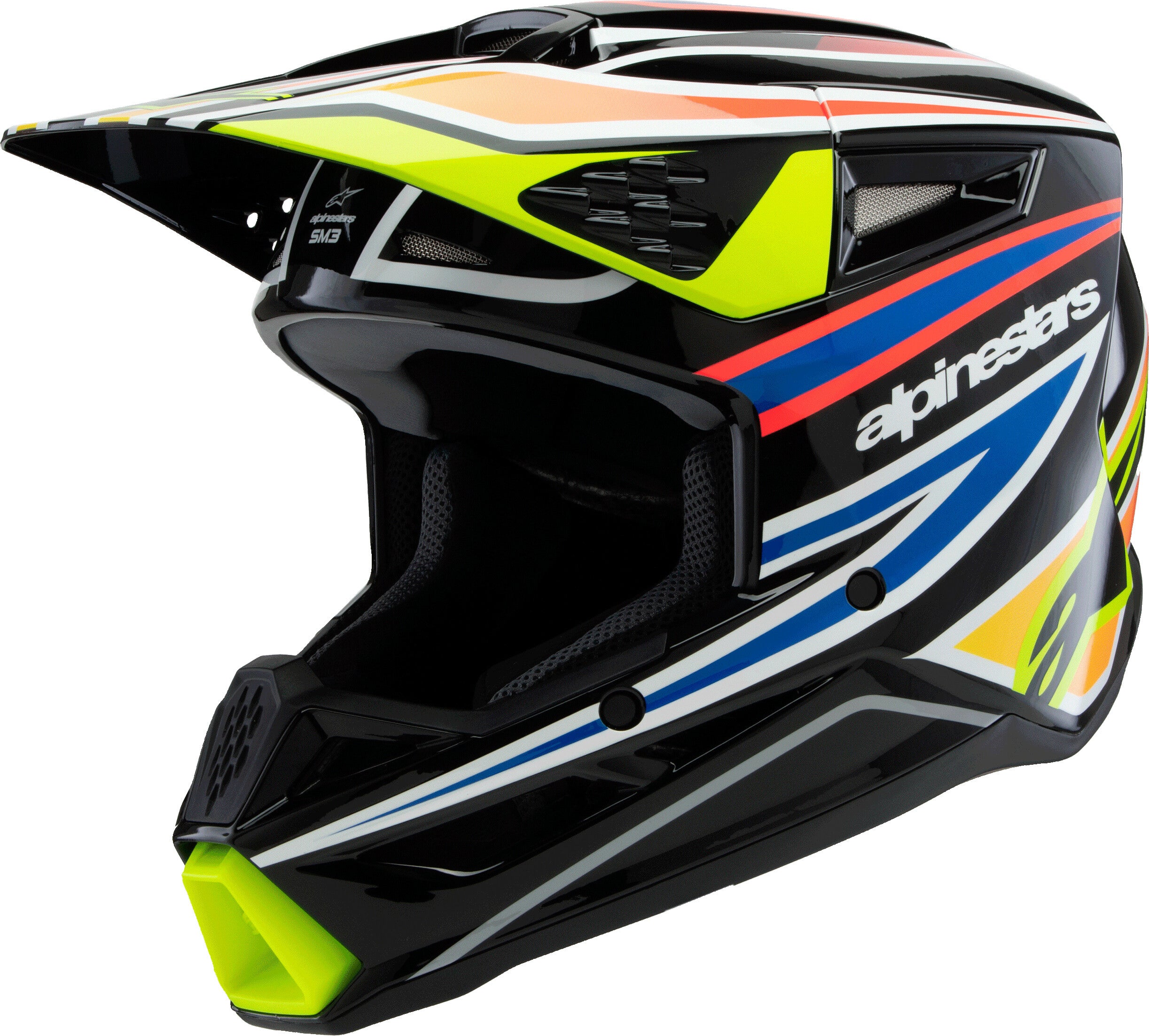 SM3 YOUTH WURX HELMET BLK/YLW FLUO/BLUE/RED YM
