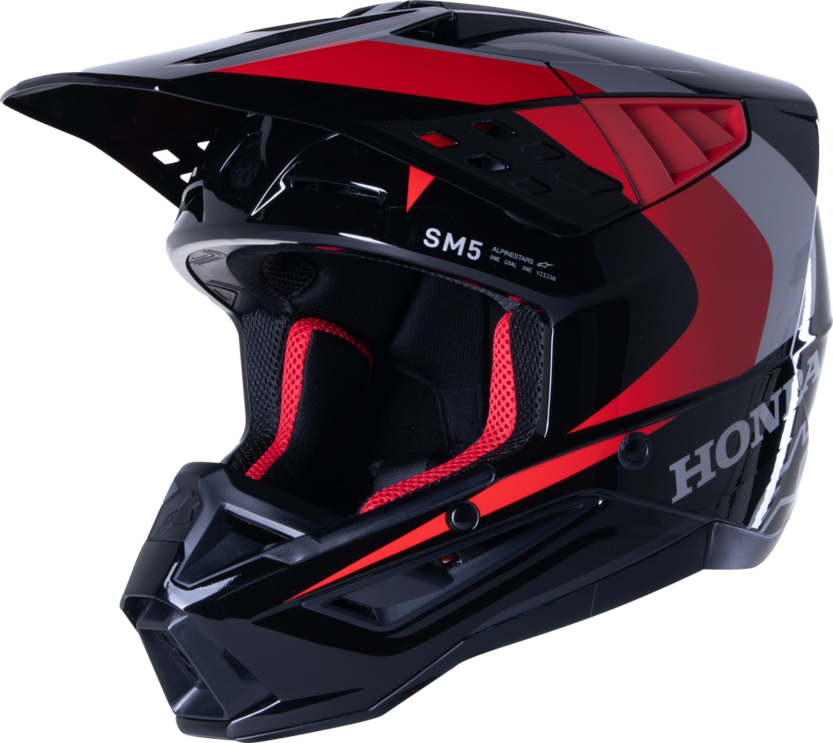 HONDA S-M5 HELMET BLACK/RED GLOSSY LG