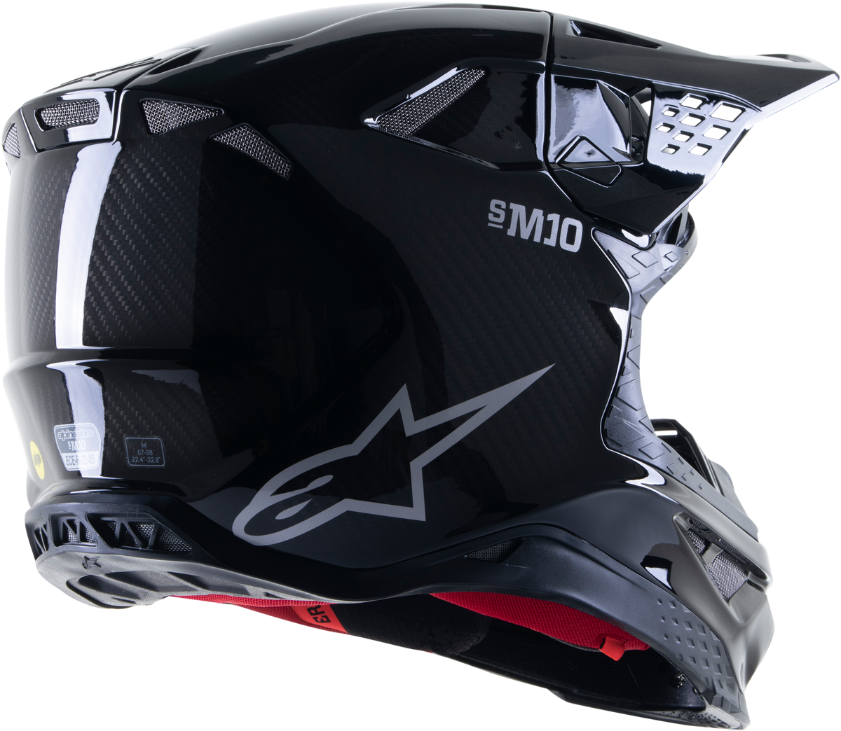 SUPERTECH S-M10 SOLID HELMET BLACK GLOSSY/CARBON LG
