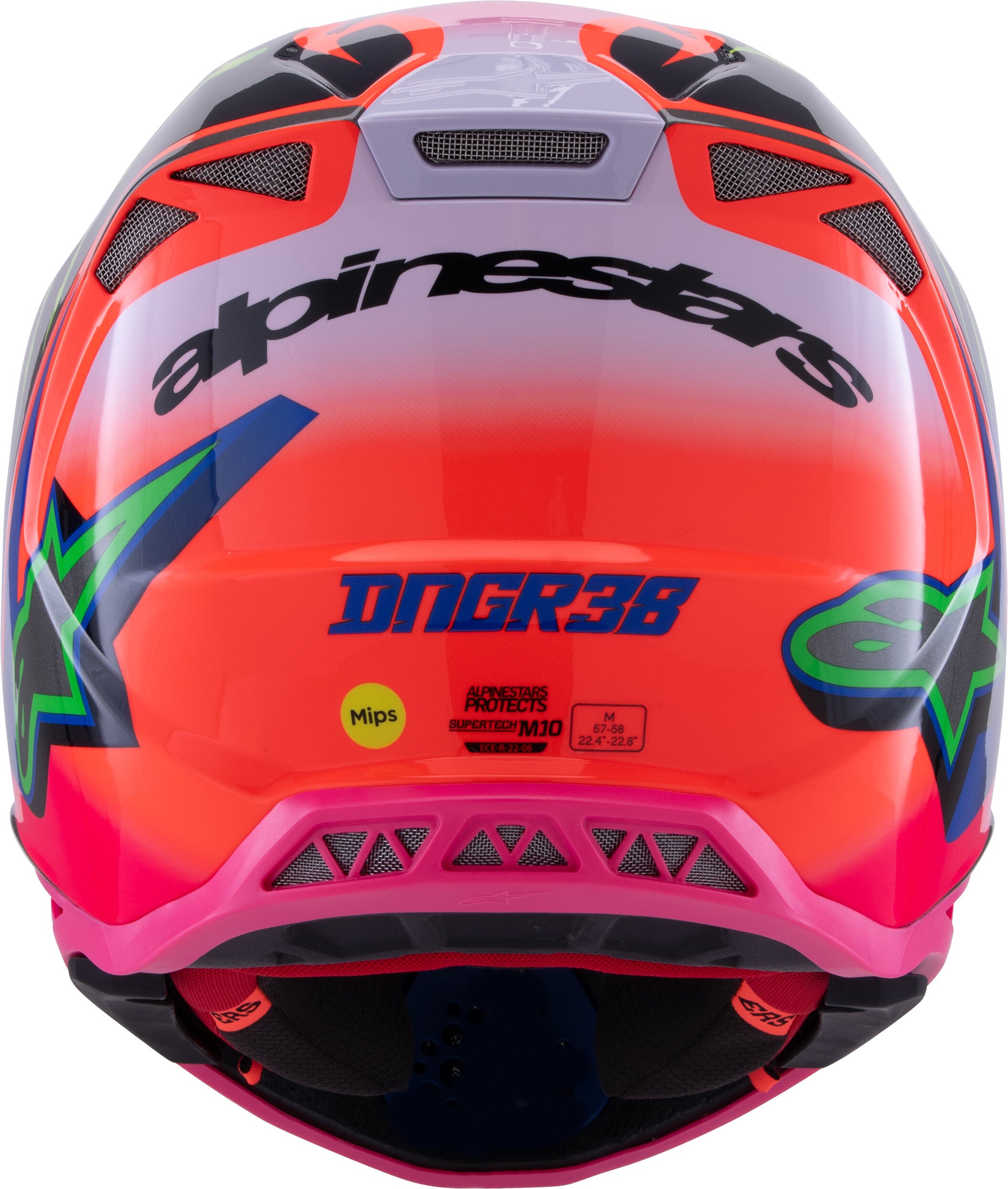 S-M10 DEEGAN HELMET ORNG FLO/PRPL/PNK FLUO 2X