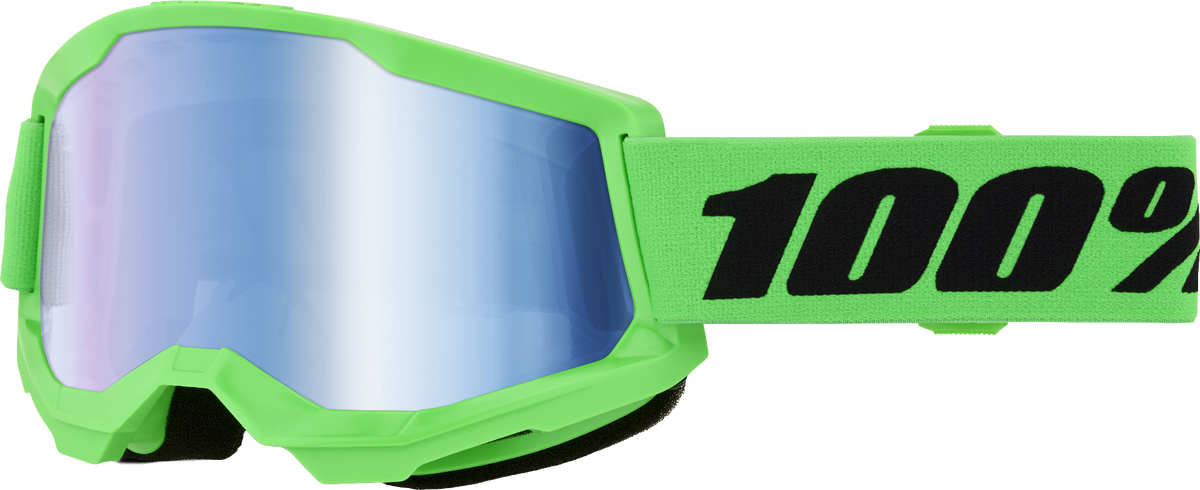 STRATA 2 GOGGLE NEON GREEN- BLUE MIRROR LENS