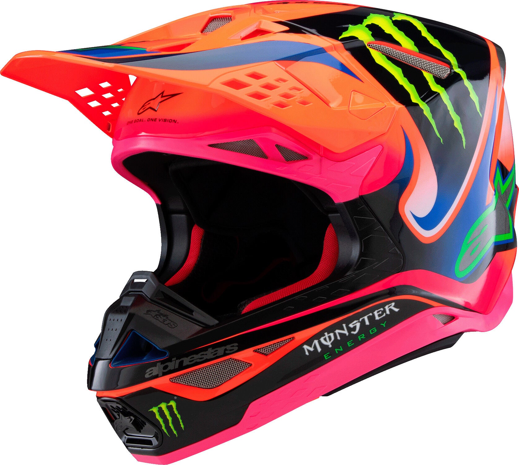 S-M10 DEEGAN HELMET ORNG FLO/PRPL/PNK FLUO 2X